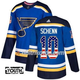 St. Louis Blues Trikot Brayden Schenn 10 Adidas 2017-2018 Blau USA Flag Fashion Authentic - Kinder